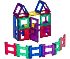 Playmags 24 Pcs Colorful Tile Set for Kids - Award-Winning Stronger Magnets