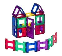 Playmags 24 Pcs Colorful Tile Set for Kids - Unique Award-Winning Stronger Magnet Building Tiles for Kids, Creativity and Educational Magnetic Tiles For Kids, STEM Approved (24 pc)