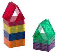 Playmags Magnetic Building Blocks Tiles - 30 Pcs Magnetic Tiles For Kids - With Stronger Magnets, Sturdy, Super Durable Magnetic Tiles with Vivid Clear Colors STEM Toys for Kids