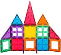 Playmags 38 Pcs Colorful Stronger Magnet Tiles Set - Unique Award-Winning Magnetic Building Tiles for Kids - Educational Building Toys for Children - STEM Magnetic Tiles For Kids