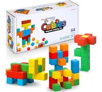 Playmags Magnetic Blocks Building Toy, 64pc Magnet Cubes STEM Toys for Toddler & Kids, Preschool, Educational Sensory Construction Block Toy for Boys & Girls