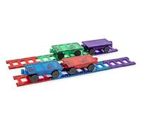 Playmags Magnetic Tiles Train Set, 20 Piece Accessory Set Includes 4 Trains, Stronger Magnets, Building Blocks Add-On, STEM Toys for Kids