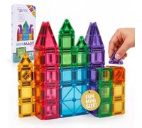 Playmags Mini Magnetic Tiles for Kids 27-Piece Set | Travel Magnetic Blocks | STEM Sensory Educational Toys | Portable Toddler Building Toys | Gift for Boys & Girls Ages 3
