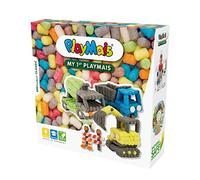 Playmais BASIC My 1st Construction Site craft set for children from 3 years I Motor skills toy with 650, accessories & instructions I Natural toy I Promotes creativity & fine motor skills