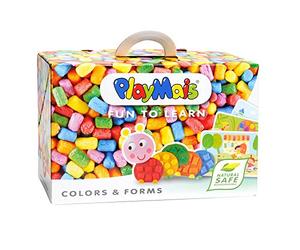 PlayMais FUN TO LEARN COLORS & FORMS educational toy for kids from 3 years | craft kit with 550 PlayMais, 14 templates & instructions for crafting | stimulates creativity & motor skills | natural toy