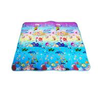 Playmat | Double-Sided Crawling Mat | Crawling Play Mat for Floor, 71x79 Inch Large Educational Tummy Time Area Rug, Foldable Non-Slip Super Soft Padded Playmat