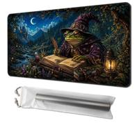 Playmat for MTG, 24 x 14 Inch Non-Slip TCG Mat, Frog Wizard Writing