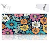 Playmat for MTG Cards Game Mat with Non-Slip Rubber Base Stitched Field Rules Zones Play Mat Desk Mats with Art Cute Flowers Size 24 x 14 inch Mousepad for MTG TCG Card Game Playing for Beginner