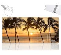 Playmat for MTG Cards Game Mat with Non-Slip Rubber Base Stitched Field Rules Zones Play Mat Desk Mats with Coconut Trees by The Sea 24 x 14 inch Mousepad for MTG TCG Card Game Playing for Beginner