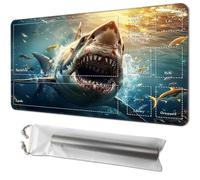 Playmat for MTG, Game Mat 24 x 14 inches, with Free Storage Bags, TCG and Board Game Mat for Cards, Ideal for Card Game Enthusiasts, Powerful Shark
