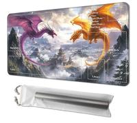 Playmat for MTG, Size 24 x 14 inches, Personalized TCG Card Game Mat for Magic The Gathering Players - Unique, Ideal for Card Game Enthusiasts, Two Dragons