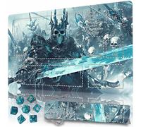 Playmat MTG TCG DND with Storage Bag & 7 Dice Premium Edge-Locking Design Play Mat with Zones for Magic Playmat Gaming Mat (Skeleton Army)