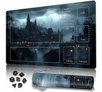 Playmat MTG TCG DND with Storage Bag & 7 Dice Premium Edge-Locking Design Play Mat with Zones for Magic Playmat Gaming Mat