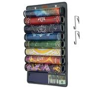 Playmat Tube Storage Bag for MTG, Hangable Game Mat Holder with 8 Tube Slots + 1 Card Pocket, Transparent PET Display, TCG Playmat Organizer with Hooks & Strap, Fits 6cm Play Mat Cases (1 Pack-Gray)