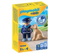 PLAYMOBIL 1.2.3 70408 Police Officer with Dog, for Children Ages 1.5 - 4