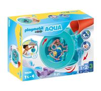 Playmobil 1.2.3 AQUA 70636 Water Wheel with Baby Shark Kids Playset Age 18m-4yr