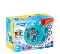 Playmobil 1.2.3 AQUA 70636 Water Wheel with Baby Shark Kids Playset Age 18m-4yr