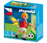 PLAYMOBIL 4722 Czech Republic Football Player with Real Kick Function, Football and 3-Sided Cardboard Goal Wall for Training, from 5 Years