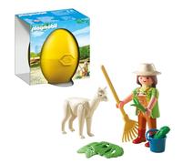 Playmobil 4944 Zookeeper with Alpaca Gift Egg, great gifting and travel toy, fun imaginative role-play, playset suitable for children ages 4+ years