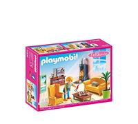 Playmobil 5308 Dollhouse Living Room with Fireplace, Fun Imaginative Role-Play, PlaySets Suitable for Children Ages 4+
