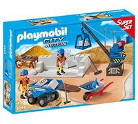 Playmobil 6144 Construction Site SuperSet, Fun Imaginative Role-Play, PlaySets Suitable for Children Ages 4+