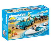 Playmobil 6864 Summer Fun Surfer Pickup with Speedboat with UnderWater Motor, Fun Imaginative Role-Play, PlaySets Suitable for Children Ages 4+