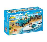 Playmobil 6864 Summer Fun Surfer Pickup with Speedboat with UnderWater Motor, Fun Imaginative Role-Play, PlaySets Suitable for Children Ages 4+