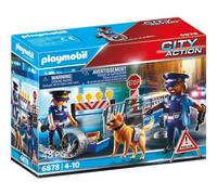 Playmobil 6878 City Action Police Roadblock, police gifting toy, fun imaginative role-play, playsets suitable for children ages 4+