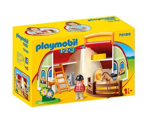 Playmobil 70180 1.2.3 Colourful Barn Yard and Animal Figures