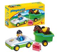 Playmobil 70181 1.2.3 Car with Horse Trailer, Fun Imaginative Role-Play, PlaySets Suitable for Children Ages 4+