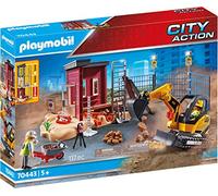 Playmobil 70443 City Action Construction Small Excavator with Movable Bucket, fo