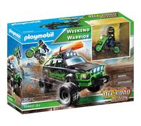 Playmobil 70460 Weekend Warrior Off-Road Action Truck, Motorcycle, Canoe Playset