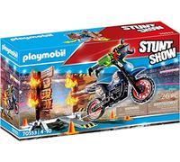 Playmobil 70553 Stunt Show Motocross with Fiery Wall, for Children Ages 4-10, Fun Imaginative Role-Play, PlaySets Suitable for Children Ages 4+