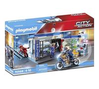 Playmobil 70568 City Action Police Prison Escape with Motorcycle, fun imaginative role play, playset suitable for children ages 4+
