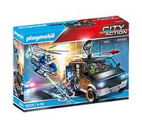 Playmobil 70575 City Action Police Helicopter Pursuit with Runaway Van Playset Is Complete With Accessories For Ages 4 Years+