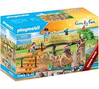 PlayMOBIL 71192 Family Fun Lion Enclosure, Animal Playset with lion family and zoo visitors, Fun Imaginative Role-Play, Playset Suitable for Children Ages 4+