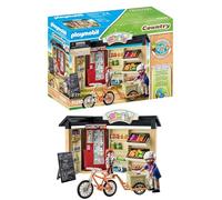 Playmobil 71250 Country farm shop, bike with trailer, organic farm food grocery shop, sustainable toy for children ages 4+