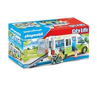 Playmobil 71329 City Life School Bus, Large school bus with sliding door and folding ramp for wheelchair, educational toy, fun imaginative role play, playsets suitable for children ages 4+