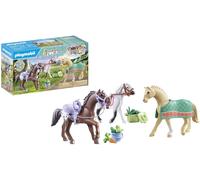 Playmobil 71356 Horses of Waterfall - Three Horses with Saddle, Horse Toy, Fun I