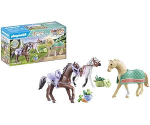 Playmobil 71356 Horses of Waterfall - Three Horses with Saddle, Horse Toy, Fun Imaginative Role-Play, PlaySets Suitable for Children Ages 4+