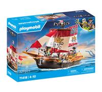 Playmobil 71418 Pirates: Small Pirate Vessel, exciting adventures on the high seas, complete with extensive accessories, fun imaginative role-play, p