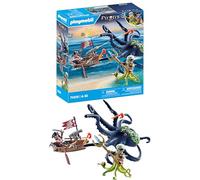 Playmobil 71419 Pirates: Pirate vs. Deeper - Battle with the Giant Octopus, fantasy pirate world, fun imaginative role-play, playsets suitable for children ages 4+
