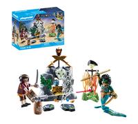 Playmobil 71420 Pirates: Treasure Hunt, Pirate vs. Deeper, an exciting underwater world with a pirate and an morey eel man, fun imaginative role-play, playsets suitable for children ages 4+