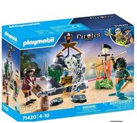 Playmobil 71420 Pirates: Treasure Hunt, Pirate vs. Deeper, an exciting underwater world with a pirate and an morey eel man, fun imaginative role-play, playsets suitable for children ages 4+
