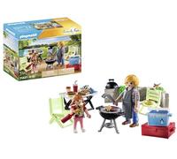 Playmobil 71427 Family Fun Family Barbecue, featuring a barbecue and cooking apron, camping, outdoor fun, enjoyment with the family, fun imaginative role-play, playsets suitable for children ages 4+
