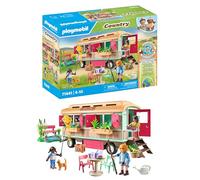 PLAYMOBIL Country 71441 Cozy Trailer Cafe with Detailed Equipment and a Goose Pond Fun Imaginative Role Play, Durable Toy for Children from 4 Years