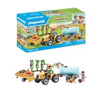 Playmobil 71442 Country: Tractor with Trailer and Water Tank, fresh harvest on the farm, learning about the environment, fun imaginative role-play, sustainable play sets suitable for children ages 4+