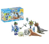 Playmobil 71448 My Life: Keeper with Animals, birthday party with two seals and a baby seal, fun imaginative role-play, artistic play sets suitable for children ages 4+