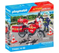PLAYMOBIL 71466 Action Heroes: Fire Motorcycle & Oil Spill Incident