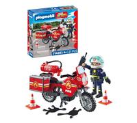 Playmobil 71466 Action Heroes: Motorcycle & Oil Spill Incident, with a radio and a fire extinguisher, fun imaginative role-play, realistic play sets suitable for children ages 4+